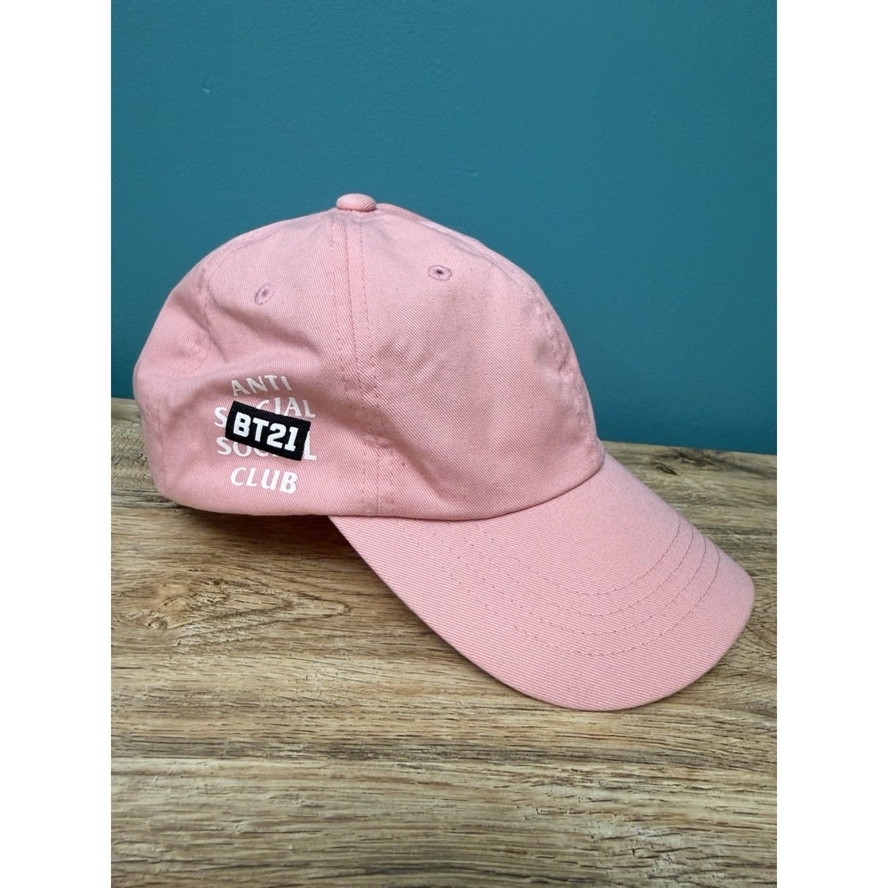 Anti Social Social Club x BT21 Pink Snap Back Cap Hat FW19 ASSC BTS Collab RARE